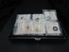 A collection of 15 miniature Gold World Coins/Medallions all with certificates, each weigh 0.5g,