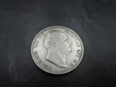A 1834 William IV Silver Half Crown, W W in script, bare head, in good condition, needs viewing