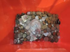 A box of GB & World Coins, many included