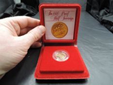 A Royal Mint United Kingdom 1980 Queen Elizabeth II Gold Proof Half Sovereign, in plastic capsule,