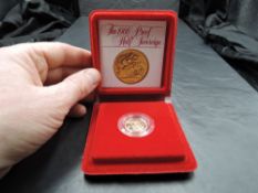 A Royal Mint United Kingdom 1980 Queen Elizabeth II Gold Proof Half Sovereign, in plastic capsule,