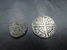 Two Early Coins, possible Aethelred or Aethelred II Silver Sceat and a Edward III 1327-1377 Silver