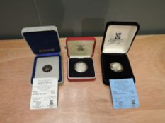 Two Pobjoy Mint Isle of Man 1982 Queen Elizabeth II Proof £1 Coins, Sterling Silver and Virenium