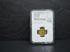A 1790 George III GB Gold Half Guinea in NGS plastic capsule, Scratches