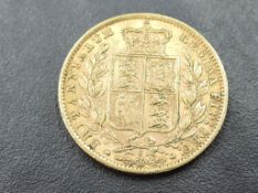 A 1871 Queen Victoria Gold Sovereign, Shield Back, Young Head, Sydney Mint, under shied mint mark