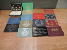 A collection of 12 GB Uncirculated Coin Year Sets, 1970, 1971, 1972, 1973, 1974, 1975, 1976, 1977,