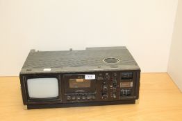 A vintage mini tv / radio / cassette player - cool retro modern vibes ! '' Art 20 ''