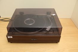 A Pioneer PL120R Turntable with dust cover and wooden surround - a highly regarded player that has