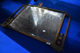 A vintage brass framed mirror (af)