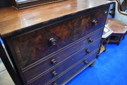A Victorian mahogany chest of four drawers, top drawer of deeper proportions , dimensions approx.