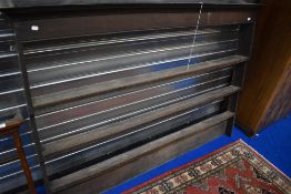 A period oak dresser back/delft rack, width approx 192cm, height 132cm