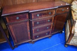 A reproduction Regency break front sideboard of small proportions, dimensions approx. W121 H79cm