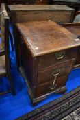 A 19th Century pedestal chest of three drawers, dimensions approx. W43 D54 H76cm