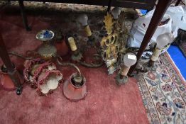 A selection of decorative vintage light fittings