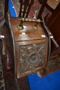 A Victorian mahogany coal purdonium