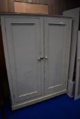A Victorian pine painted pantry or similar cupboard having shelved interior, dimensions approx. W140