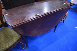 A 19th Century mahogany gateleg table having oval top approx 124 x 108cm