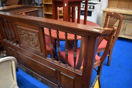 A Victorian mahogany bedstead, with irons (no base) , approx 207 x 144cm