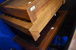 Three modern display shelves