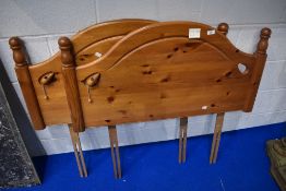 Two pine single headboards
