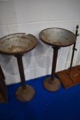 A pair of vintage copper torcheres, height approx. 83cm