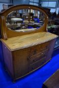 An early 20th Century golden oak mirror back sideboard , width approx 136cm