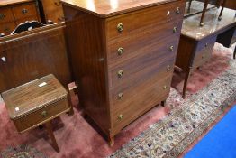 A reproduction Regency style mahogany bedroom suite comprising double robe (173x122x57cm),