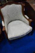 A Victorian style knurl frame easy chair
