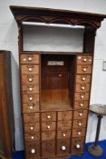 A Victorian pine shop fitting, with haberdashery/spice/apothecary drawers, dimensions approx. H215