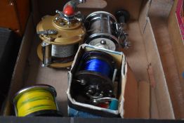 Four sea fishing boat reels by Tatler, penn and two unnamed one made in france