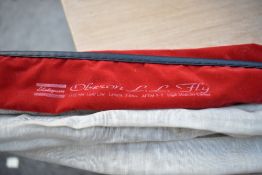 A shakespeare Oberon 2pc 3meter fly rod and a Masterfly 2pc 9ft 9in carbon fly rod both in