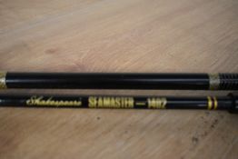 A Hardy Fibatube 6ft 6in boat fishing rod and another and a 1.7meter shakespeare seamaster boat