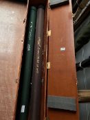 Three fly fishing rods. A Greys GS 4pc 9ft 6in #7, a Temple Fork Outfitters 'lefty Kneh' 4pc 9ft 5wt