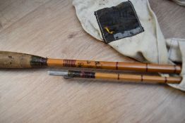 A Hardy Palakona 9ft 2pc split cane fly rod called 'The Perfection' in a hardy soft sleeve
