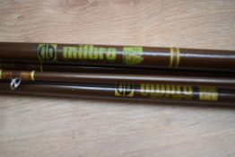 Two Milbro fly fishing rods in great condition a 2pc trufly deluxe 8ft 6in and a 3pc trufly deluxe