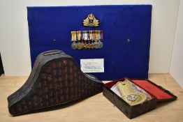 A group of Eight WWI & WWII Medals, WWI Pair War & Victory, 39-45 Star, Atlantic Star, Africa