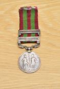 A Queen Victoria India Medal 1895 with two clasps, Tirah 1897-98 and Punjab Frontier 1897-98 with