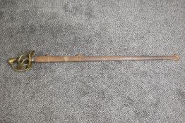 A French Heavy Cuirassier Troopers Sword c1810, four bar brass hilt, double fullered blade, metal