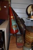 Two early-mid 20th Century Minimax fire extinguishers, of conical form, each measuring 68cm long,