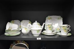 An Art Deco New Chelsea porcelain tea set, in the Sweet Nancy pattern