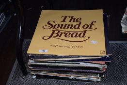 A selection of LP vinyl records, including easy listening interest, John Williams, Bread etc.