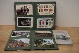 Two postcard albums, predominantly early 20th century, including some interesting cards; Duke of