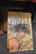 Eighteen vintage Pirelli calendars, 1984 all the way through to 2001, with boxes.