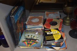 A collection of LP records, including Motown interest and a collection of singles, including Beatles