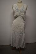 A pale blue 1930s bias cut nightdress in a larger size, AF.