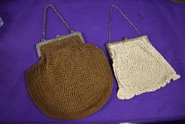 Two pre 1920s crocheted hand bags.