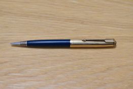 A Parker 51 propelling pencil in Turquoise with 12ct rolled gold cap
