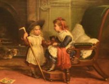 James William Cole (act. 1849-1889, British), oil on canvas, Title Unknown, A Victorian Interior