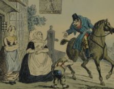 After Isaac Cruikshank (1764-1811, British), coloured prints, Five caricatures titled 'Sound