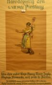 After Joza Uprka (1861-1940, Czech), poster print, Dancer from Piestany, framed and under glass,
